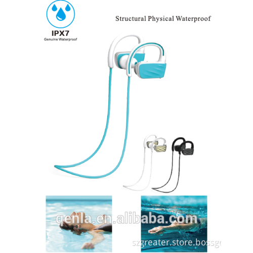 2017 New ipx7 waterproof Bluetooth stereo earphone,In-ear sport style earbuds headphones wireless for swimming